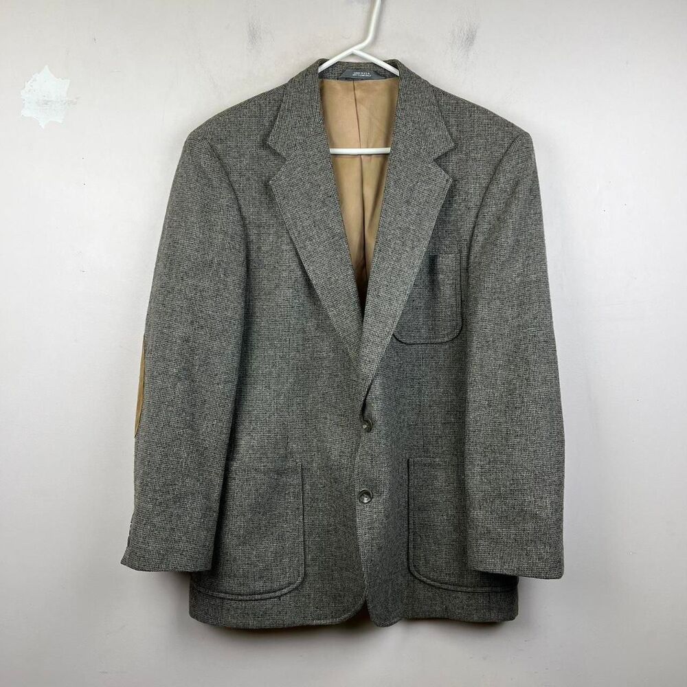 Grey Haggar Imperial Wool Blazer with Tan Accents Size 42